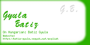 gyula batiz business card